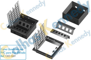 Acessórios para Calhas de Piso Duto BS - Caixa Quadrada em PVC para Piso Elevado