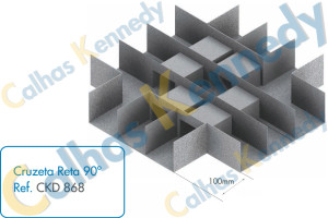 Acessórios para Calhas de Piso Duto BS - Cruzeta Reta 90