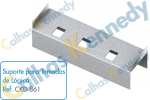 Acessórios para Calhas de Piso Duto BS - Suporte para Tomadas de Lógica