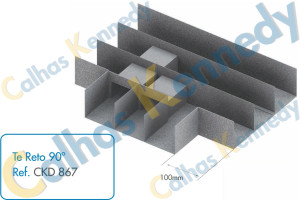 Acessórios para Calhas de Piso Duto BS - Tê Reto 90